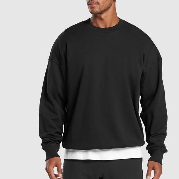 Gymshark Rest Day Essential Crew Size Medium Black NWT in Packaging - Picture 1 of 7